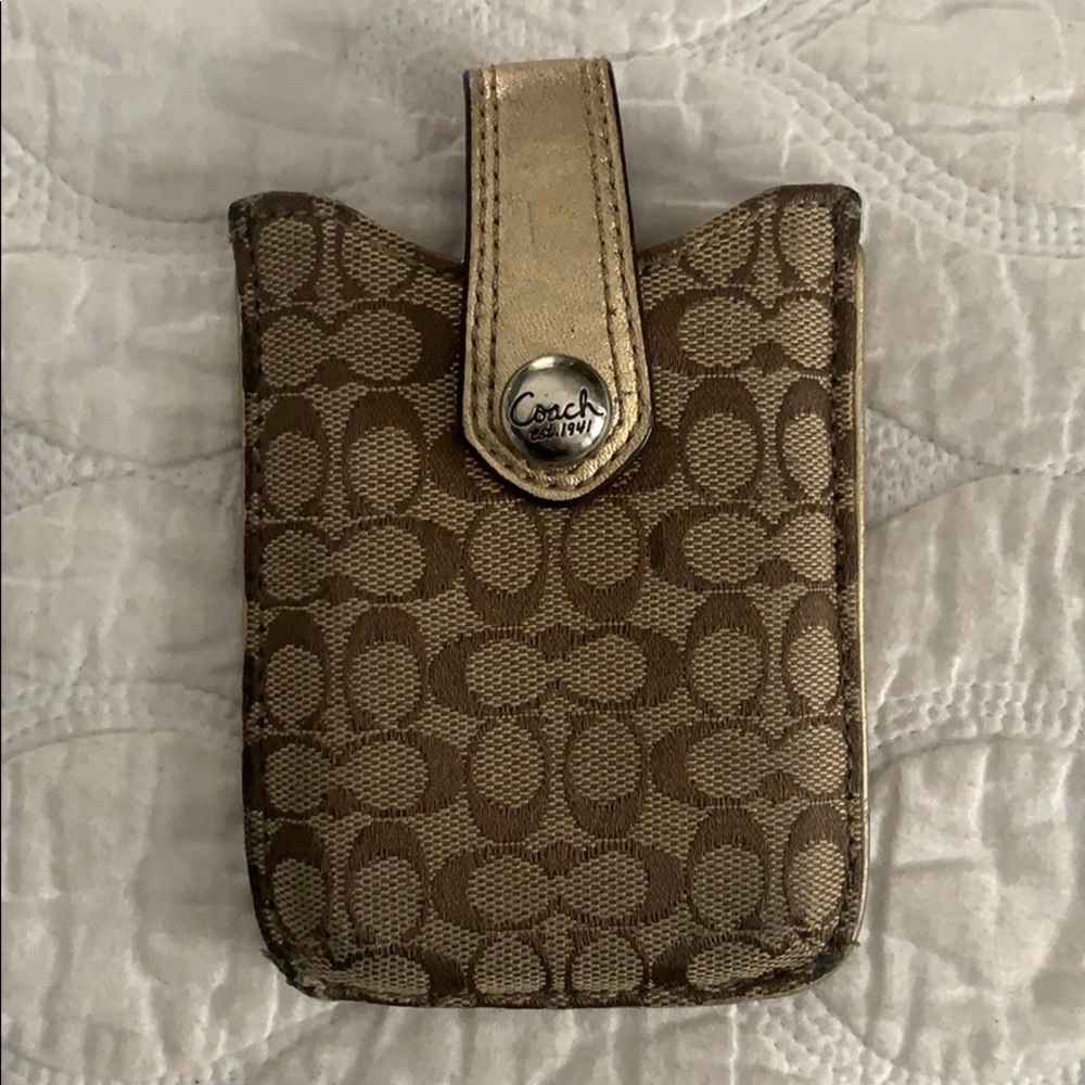 Coach signature business card holder card case